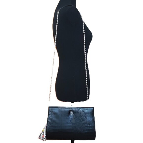 Christian Lacroix Croc Embossed Sasha Clutch Shoulder Bag - Picture 11 of 11